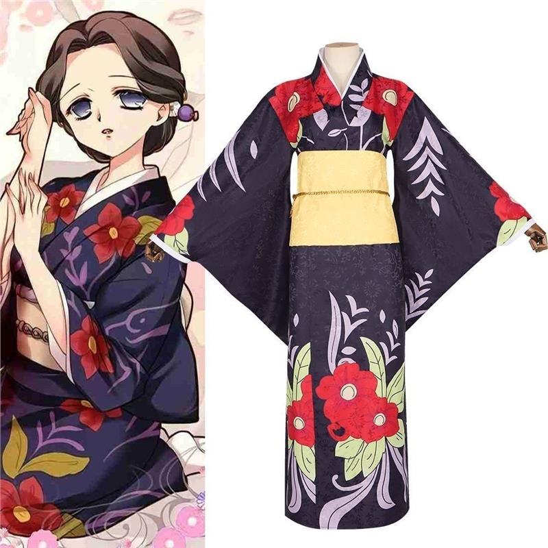 鬼灭cos之刃小姐白日魔香珠世和服cosplay万圣节表演