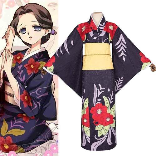 鬼灭cos之刃小姐白日魔香珠世和服cosplay万圣节表演