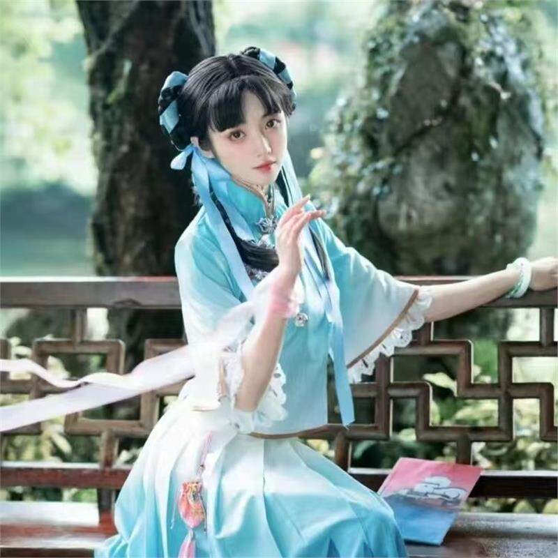 西施诗语江南cos服王者荣耀cosplay民国少女民族风全套装服装现货