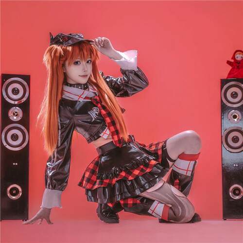 eva明日香摇滚cos服福音乐队cosplay二次元动漫c服漫展演出服全套