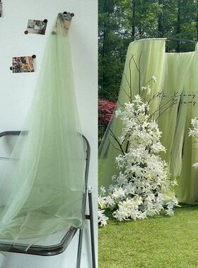 绿色系国风中式拍照幼儿园节日环创布置装饰凉亭民宿氛围装扮纱幔