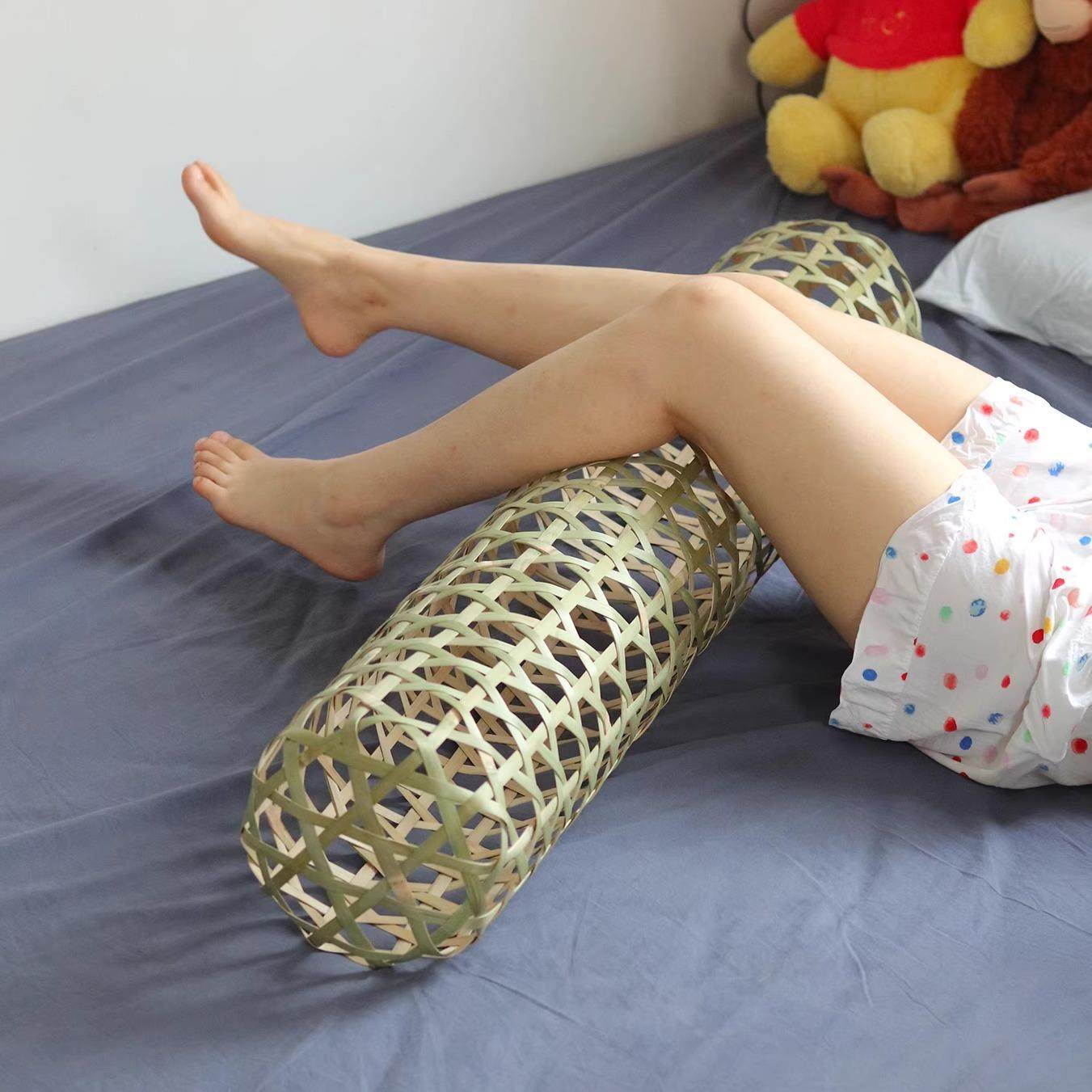 竹夫人镂空抱枕夏天睡觉纳凉神器竹皮编织长条竹笼竹子空心抱枕