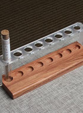 花梨木亚克力香筒展示架8孔香管陈列架沉檀线香筒支架托香道摆件