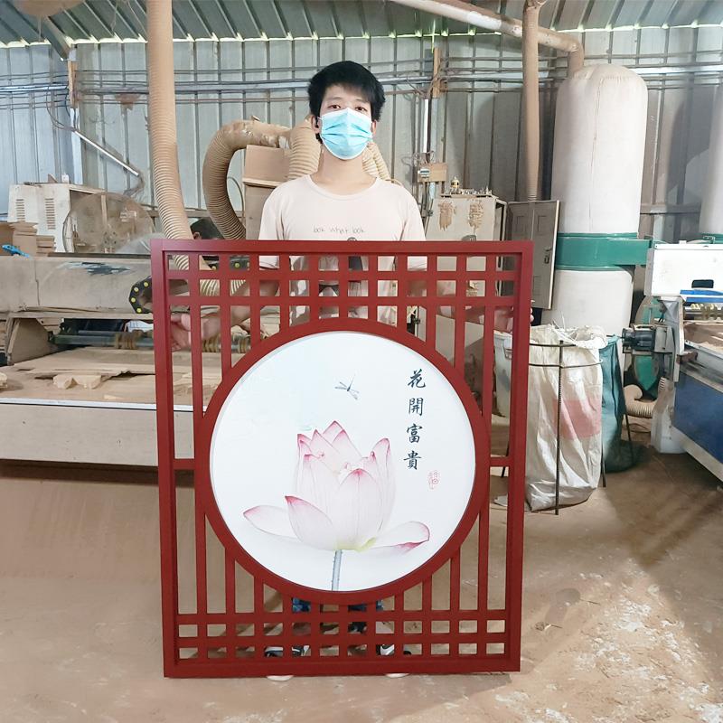 PVC客厅装饰过道通花板玄关板雕花板镂空花格悬吊式天花板屏风隔