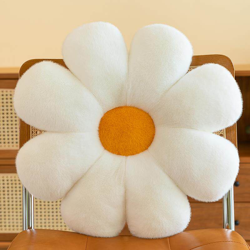 花朵坐垫屁垫欧貂兔毛绒向日葵抱枕沙发靠垫椅子飘窗卧室地上花瓣