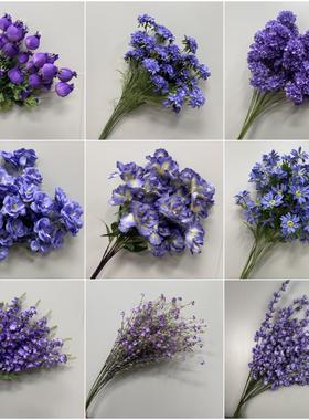 婚庆紫色仿真花高端婚礼订婚宴布置婚礼堂吊顶假花装饰舞台路引花