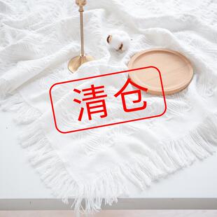 饰美甲宝宝蛋糕摄影摆件拍照道具 拍照背景布ins风白色桌布摆拍装