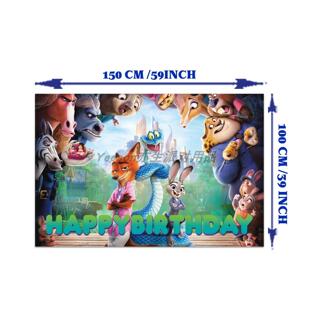 疯狂动物城主题派对生日布置Zootopia气球生日拉旗蛋糕插装饰用品