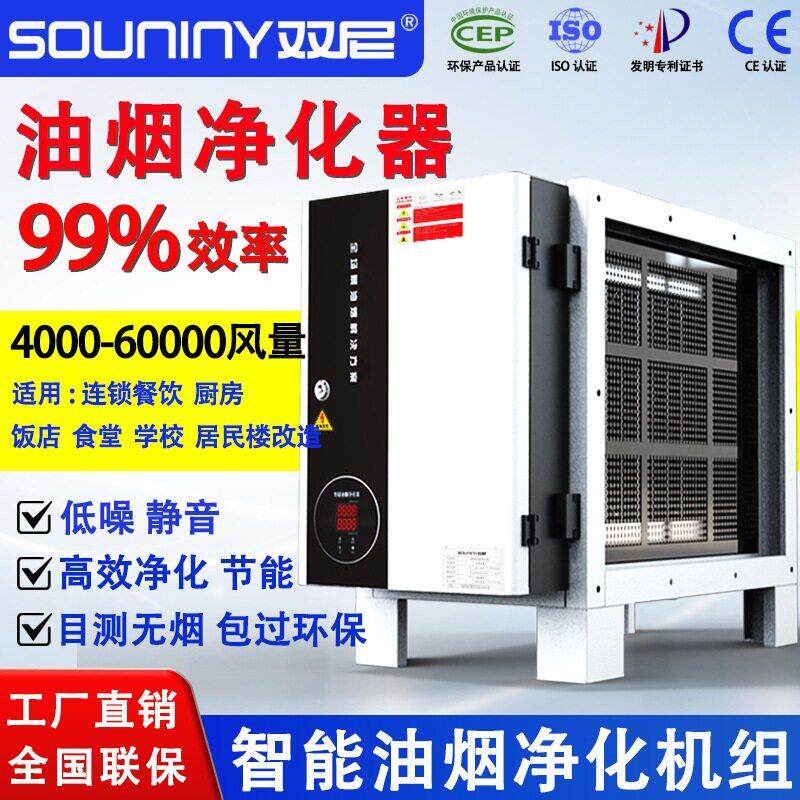 双尼商用油烟净化器除烟除味饭店厨房油烟净化器效油烟净化机组