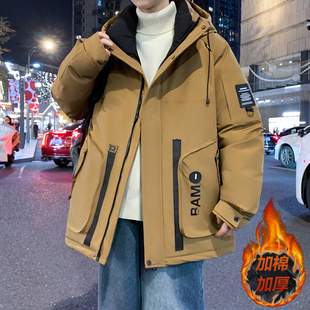 冬季外套男生棉衣加厚保暖羽绒棉服高级感痞帅休闲男装青少年棉袄