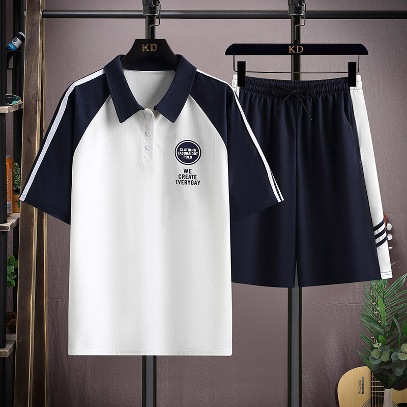 青少年运动套装男孩初高中学生篮球服夏季冰丝速干短袖t恤两件套图片