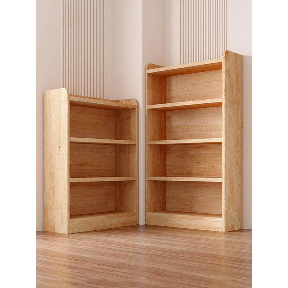 实木儿童书架落地置物架一体靠墙多层收纳柜子储物简易飘窗小书柜