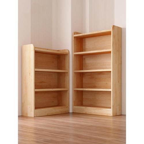 实木儿童书架落地置物架一体靠墙多层收纳柜子储物简易飘窗小书柜