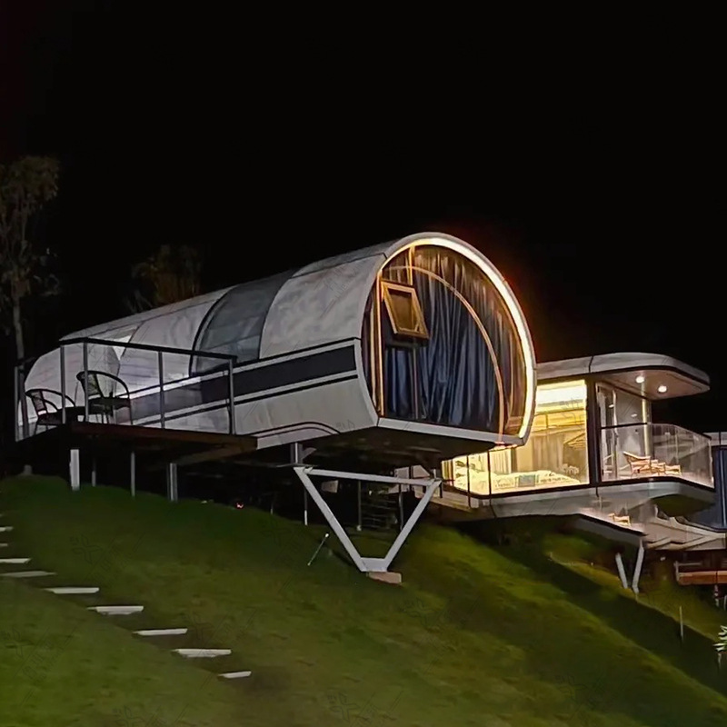 网红太空舱阳光房 户外圆弧形落地玻璃民宿 智能化苹果仓咖啡屋
