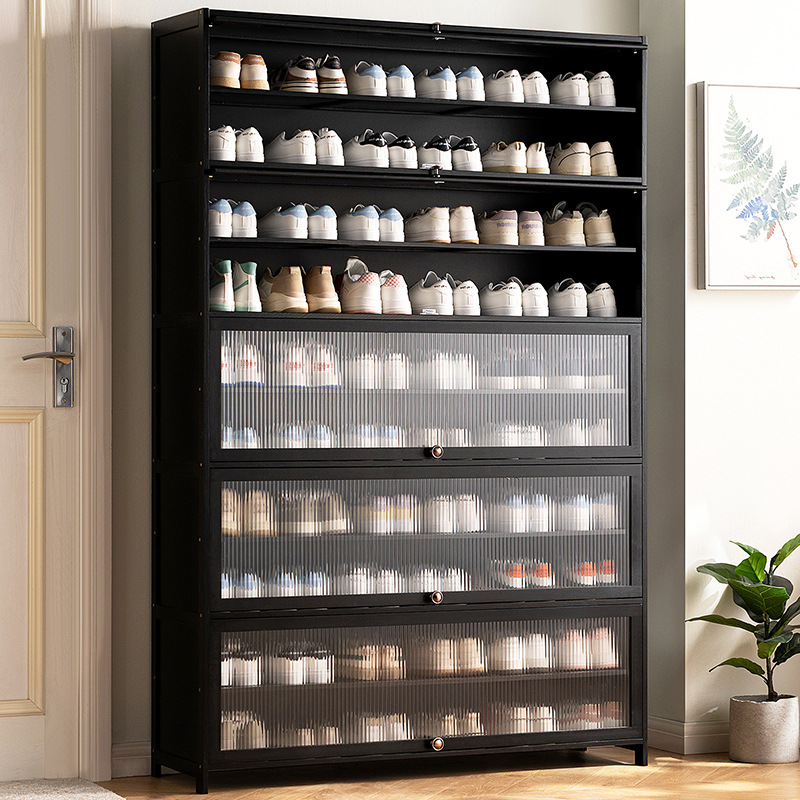 家用门口鞋柜高款立式入户柜一体柜门外走廊用极窄入户翻斗大容量