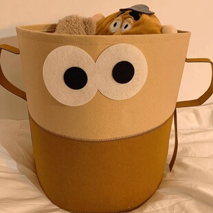 可爱毛毡脏衣篓家用高颜值可折叠大容量脏衣服玩具收纳筐洗衣篮桶