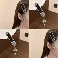 璀璨星河名族風(fēng)黑曜石閃鉆鈴鐺流蘇發(fā)夾女高級(jí)感甜美前額側(cè)邊夾
