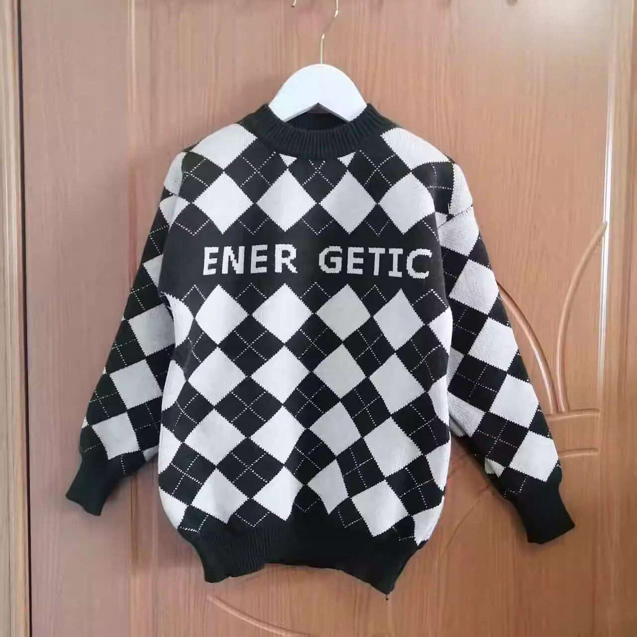 286断码清仓特价秋冬季男童格子毛衣套头修身长袖圆领打底针织衫