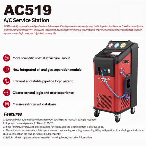 易检车服AC1519汽车空调冷媒smartsaf收冷加注清洗回机R134a和234