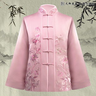 天御真丝苏绣高档女士寿衣寿老衣祝寿冲喜送终老人唐装 寿服 现代装