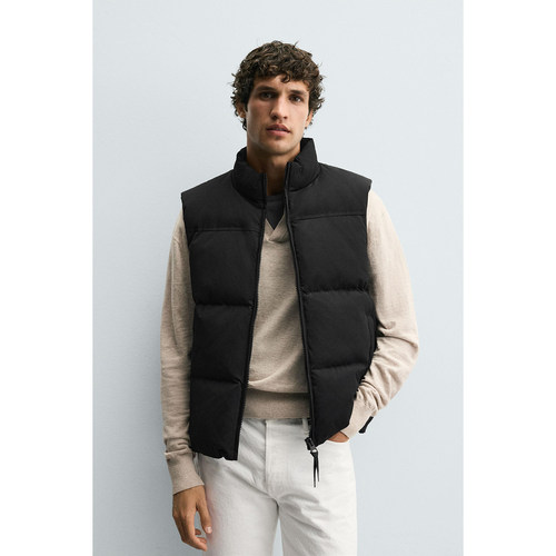 ZA 2025 秋季新品 男装 修身直筒立领无袖棉服背心 0029440 800