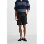 春夏季 1437402 新品 宽松亚麻及粘纤混纺休闲舒适短裤 800 男装