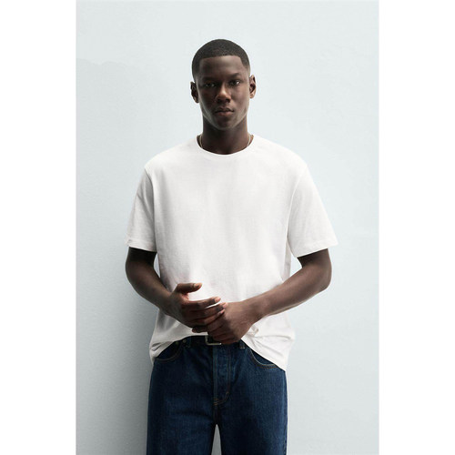 柜399！ZA 2026 春季新品 男装 中等厚度极简圆领短袖T恤 1887399