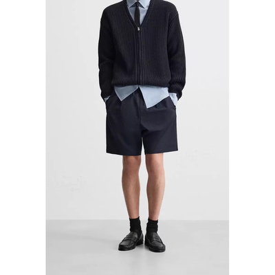 2025新品 夏季 男装 宽松舒适凉感泡泡纱打褶休闲短裤7380553 401