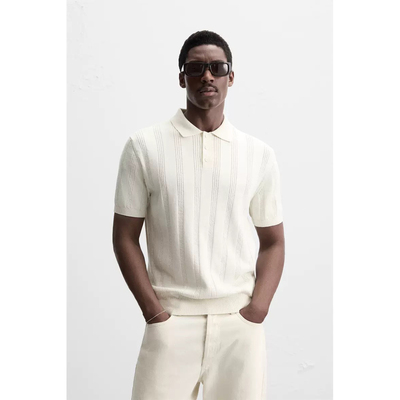 2025新款 夏季新品男装罗纹修身直筒针织短袖POLO衫7140410251