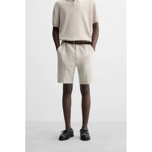 2025新款 夏季新品 男装 多色选宽松舒适简约亚麻休闲短裤5070010