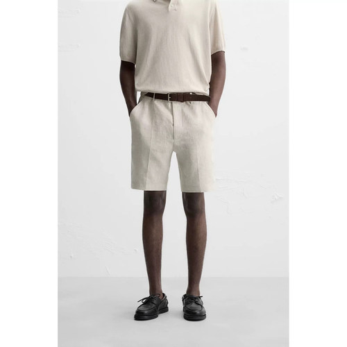 2025新款 夏季新品 男装 多色选宽松舒适简约亚麻休闲短裤5070010