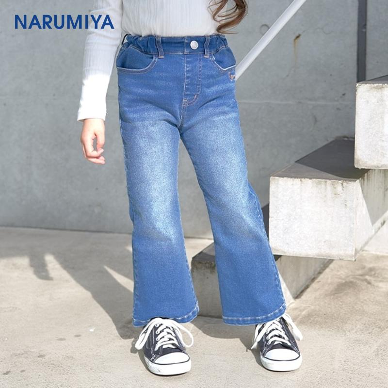 Lycee mine 【漂亮的剪影】结实的伸展喇叭牛仔短裤【日本直邮】