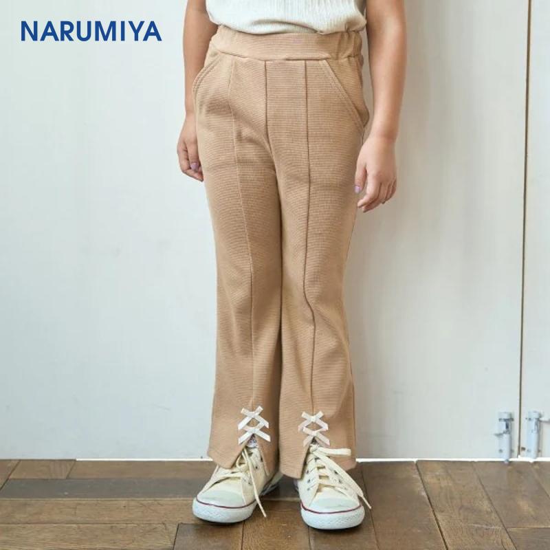 Lycee mine 【裤子】【加绒】下摆带蝴蝶结的开衩喇叭裤