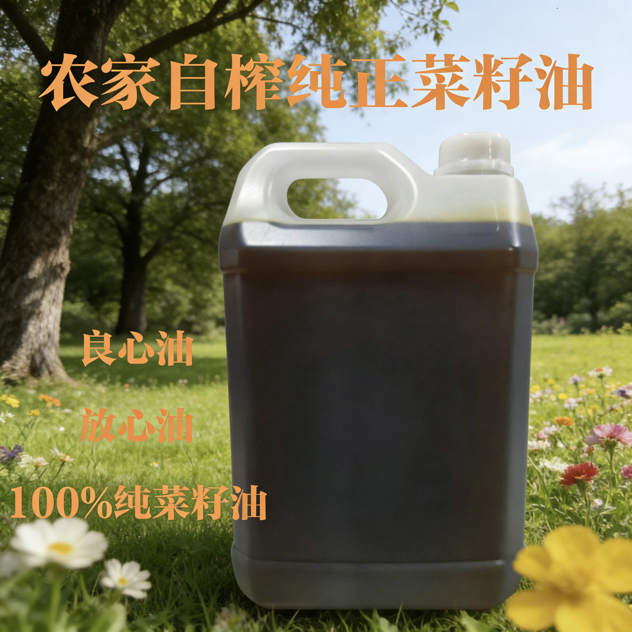 河南农家自榨纯正菜籽油浓香菜籽油家用炒菜油非转基因食用油5斤