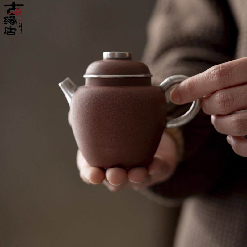 原矿老岩泥手作鎏银具轮珠