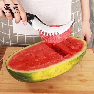切西瓜工具A1pq801-切片器不锈钢挖开切块切丁水果取肉器快速分