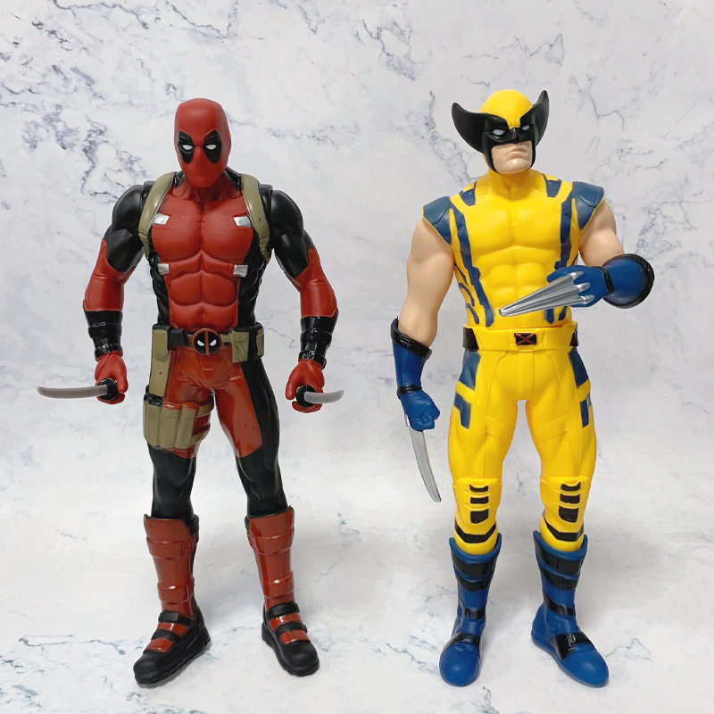 新品死侍与金刚狼手办模型超级英雄电影卡通漫画周边公仔玩具