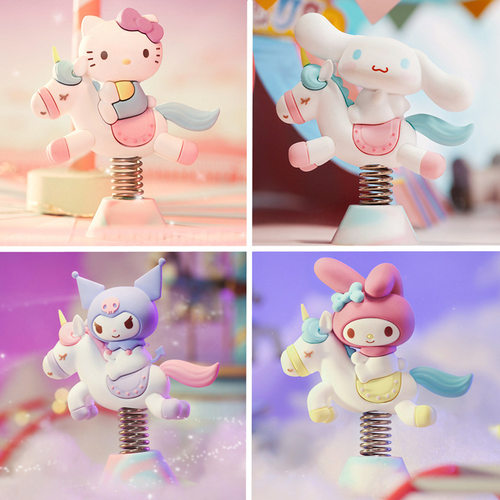三丽鸥hellokitty盲盒手办库洛米大耳狗美乐蒂玉桂狗日系治愈摆件