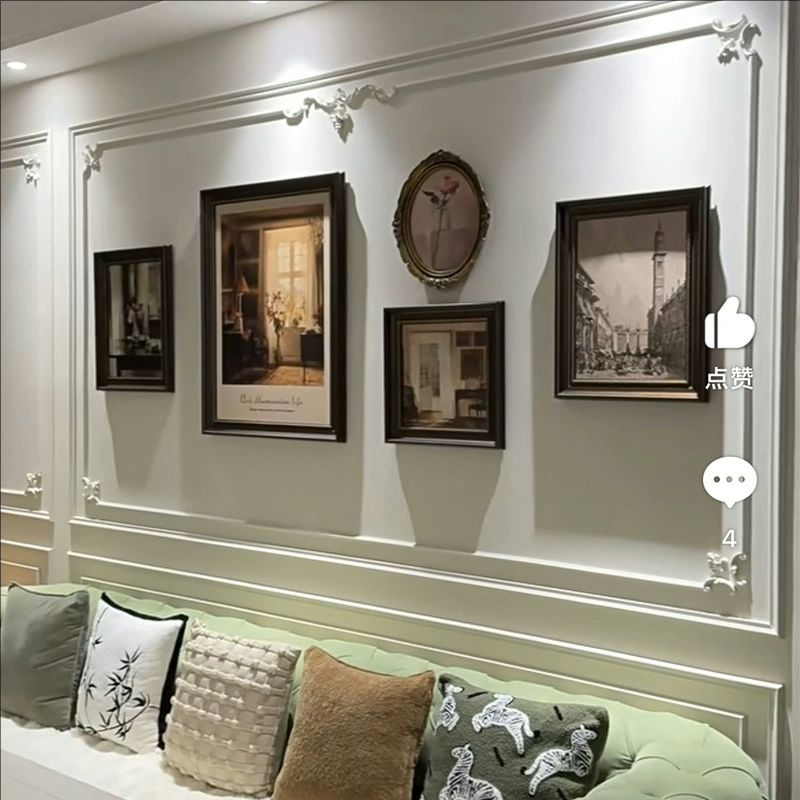 美式客厅装饰画复古油法轻