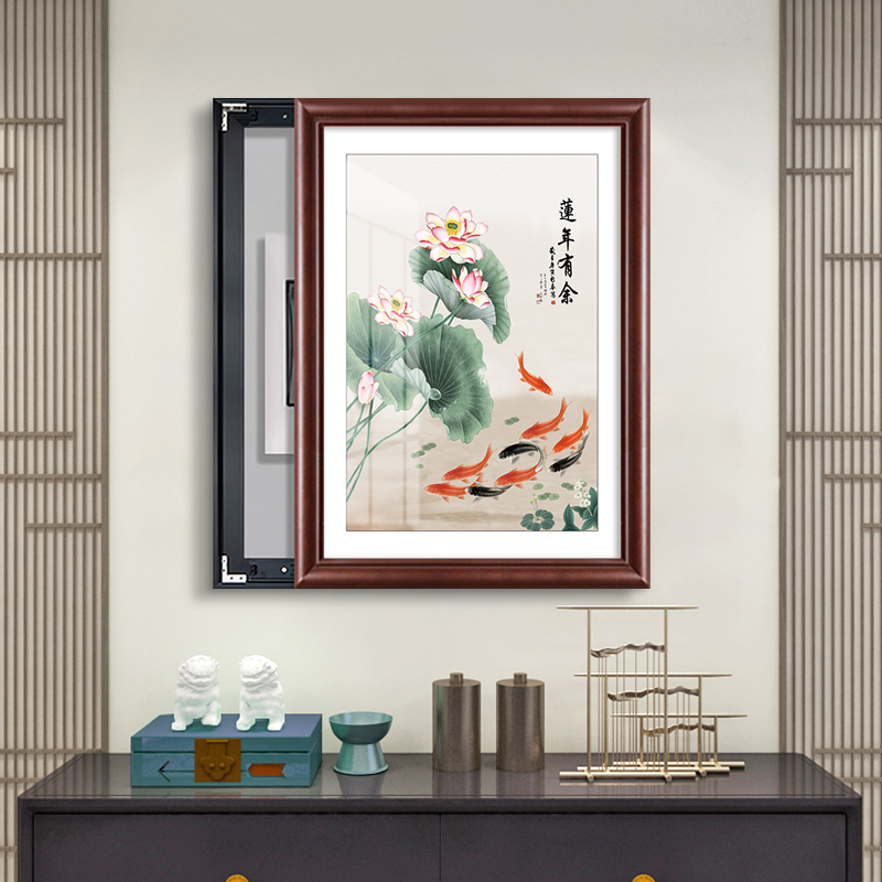 新中式实木电表箱装饰画20