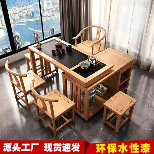 迷你实木旋转折叠茶台小户型