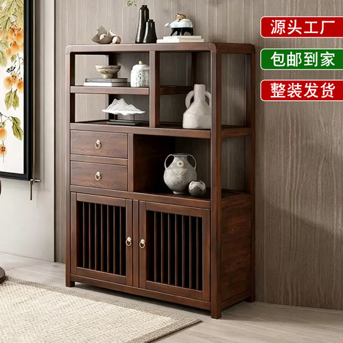 新中式实木博古架茶具收纳置物架