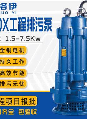 WQX高扬程工程泵污水泵380V潜水排污泵农田灌溉抽水泵立式潜水泵