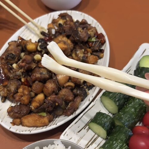 脚掌筷子创意神经巴掌加长餐具