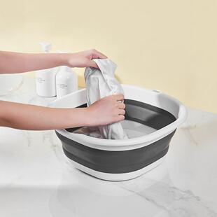 洗衣盆子加厚塑料盆子可折叠伸缩盆 折叠脸盆家用洗脸洗菜盆便携式
