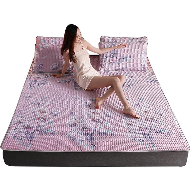 泰国乳胶凉席三件套夏季冰丝席可水洗1.8m2米*2.2天丝软凉席床笠