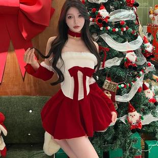 圣诞节主题服装 圣诞战袍 女性感制服cos纯欲兔女郎氛围感穿搭套装