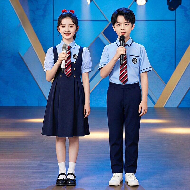 中小学生学院风合唱朗诵演出服装