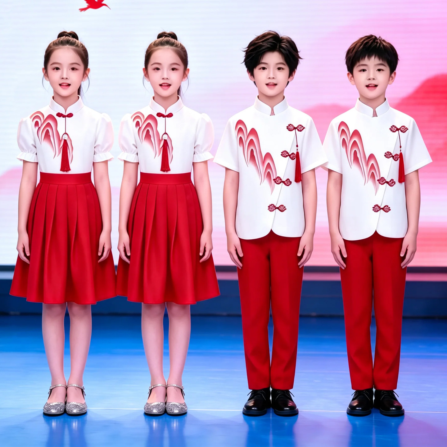 国庆中小学生合唱朗诵比赛演出服