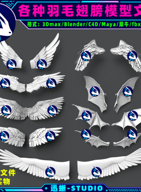 羽毛翅膀恶魔天使之翼3D模型